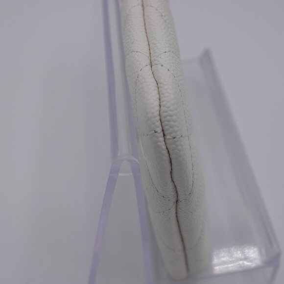 Chanel Small Quilted Caviar Leather Zipped Case White - Picture 8 of 9